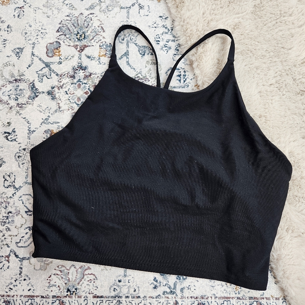 Old Navy Active Black Light Support Powersoft Long Line Bra Sports Bra XL